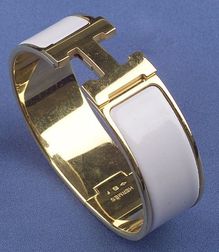 Lilac Enamel Bangle Bracelet, Hermes